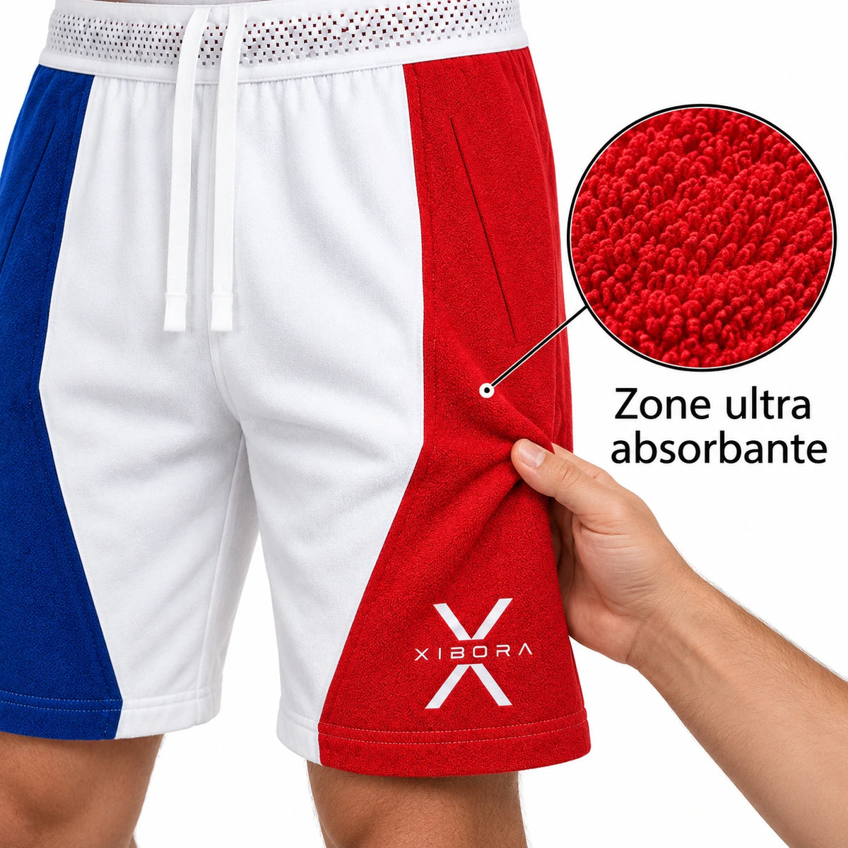 Short technique avec zone ultra absorbante