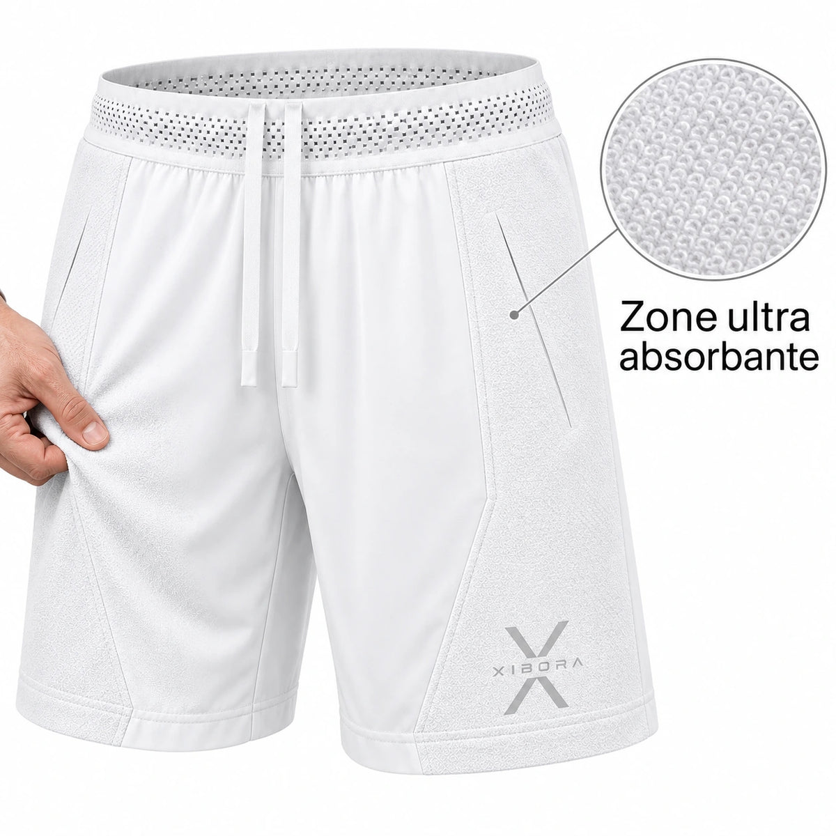 Short technique avec zone ultra absorbante